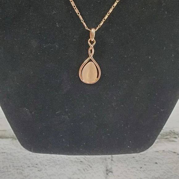 Rose Tone Swirl Earring and Necklace Set - Picture 5 of 6